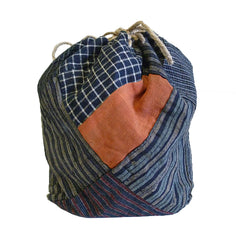 A Beautifully Crafted Cotton Komebukuro: One Safflower Dyed Silk Patch