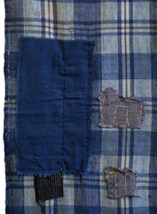 A Long Panel of Very Patched Plaid Cotton: Hand Spun Yarns