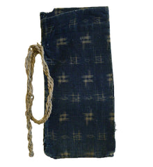 An Old Cotton Kasuri Money Pouch: Roll