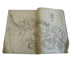 A 19th Century Book of Ink Drawings: Ornate Roof Tile Designs