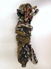 A Skein of Hand Braided Cotton Rope: Recycled Old Cloth Rags