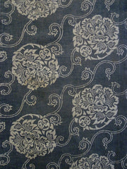 A Length of Faded Katazome Cotton: Floral Roundels