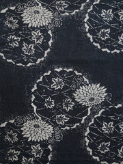 A Length of Indigo Dyed Cotton Katazome Cloth: Autumnal Roundels