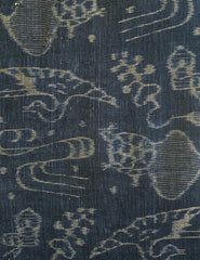A Length of Rustic Egasuri Cotton: Cranes, Tortoises, Pines, Streams