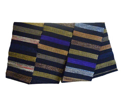 A Sakiori Obi: Bold Stripes in Black and Saturated Colors