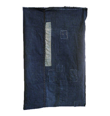 A Large Patched Bag: Hand Stitched Indigo Dyed Cotton