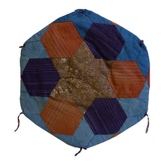 A Meiji Era Large, Pieced Silk Drawstring Bag: Botanical Dyes