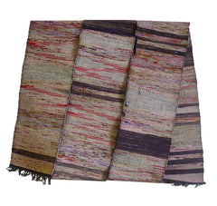 A Sakiori Obi: Muted Mottled Rag Weave with Flaws