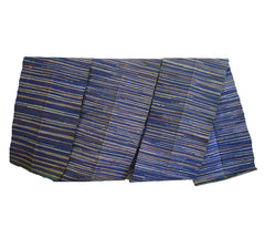 A Cornflower Blue Sakiori Obi: Striations