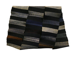 A Thickly Woven Rustic Obi: Uneven Blocks of Stripes