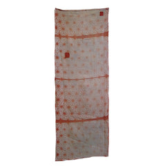 A Length of Very Faded Itajime Dyed Cotton: Hemp Leaf Pattern