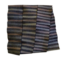 A Narrow Sakiori Obi: Muted Striped Tones