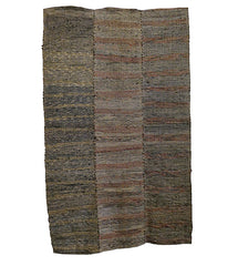 A Three Panel Rustic Sakiori Mat: Thickly Woven Rag Weave