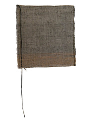A Fragment of Sakiori Weaving: Dark Toned Weft with Dense Pale Warp