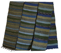 A Lightweight Sakiori Obi: Blues, Greens and Ochre