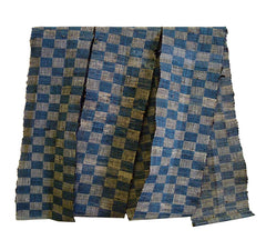 A Rustic Well-Used Sakiori Obi: Rag Weave Checkerboard