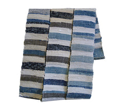 A Narrow Blue and White Sakiori Obi: Ragweave