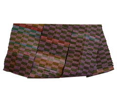 A Multi-Colored Checked Sakiori Obi: Rag Weave