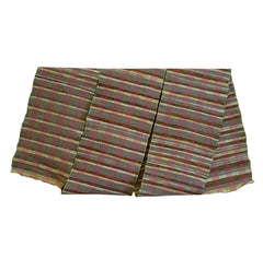A Sakiori Obi: Pink and Yellow Cotton Warp