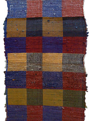 A Section of a Sakiori Kotatsugake: Multi-Colored Checkerboard