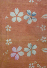 A Length of Itajime Dyed Cotton: Cherry Blossoms and Tachibana