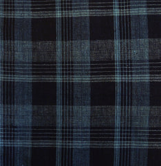 A Length of Blue on Blue Checked Cloth: 19th Century Sankuzushi