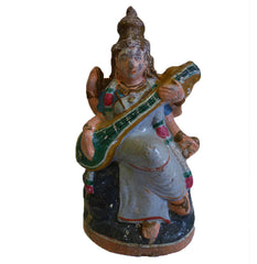 A Vintage South Indian Golu Doll: Goddess Saraswati