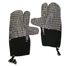 An Unused Pair of Heavily Sashiko Stitched Work Gloves: Rustic