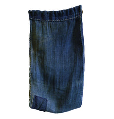 A Patched Indigo Dyed Hemp Bag: Sashiko Stitched Name
