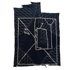 A Strangely Marked and Pieced Sashiko Stitched Fragment: Partial Backing