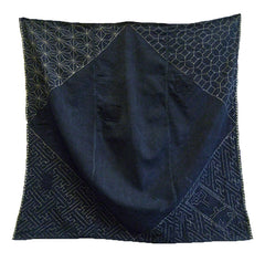 A Small Sashiko Stitched Boro Furoshiki: Four Stitched Corners