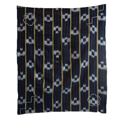 A Kasuri Woven Furoshiki: Chain Stitch Sashiko Details