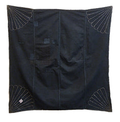 A Patched and Mended Sashiko Furoshiki: Indigo Dyed Cotton