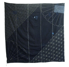 A Sashiko Stitched Furoshiki: Large Areas of Stitching and Good Mending