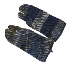 A Pair of Well-Worn Sashiko Stitched Fireman's Gloves: Beautiful Patina