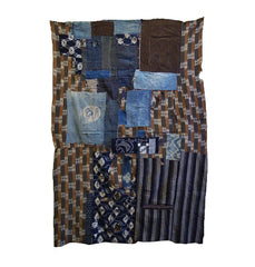 A Large, Scrappy Boro Futon Cover: Double Sided with 19th Century Tenugui Fragments