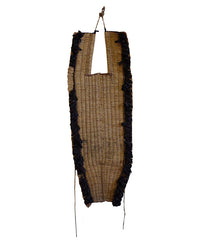 A Woven Straw Back Pad: Black Cotton Details