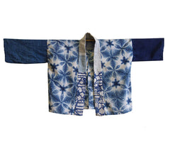 A Stencil Resisted Sekka Itajime Shibori Han Juban: Mixed Media