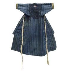 A Child's Indigo Dyed Cotton Kimono: Elaborate Semamori