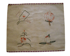 A Sheet of Stitched Semamori: Four Designs Twice