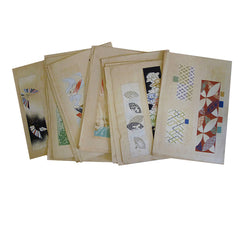 A Set of 56 Pages of Spectacular Obi Designs: Wood Block Prints and Hand Painted