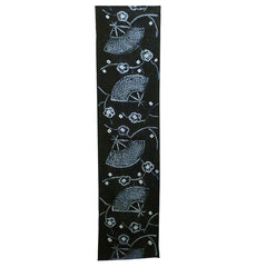 A Length of Beautifully Pictorial Akita Shibori: Folding Fans and Plum Blossoms