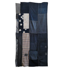 A Very Large Boro Futon Cover: Bold Passage of Indigo Dyed Shibori