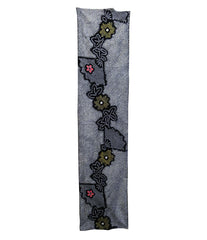 A Length of Shibori Dyed Cotton: A Chain of Fans and Flowers