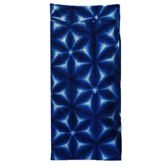 A Deep Blue Itajime Dyed Diaper: Snow Flower Pattern