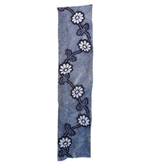 A Length of Indigo Dyed Cotton Shibori: Flower Chain