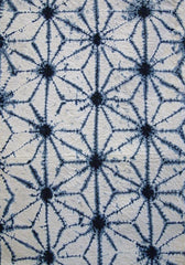 A Length of Indigo dyed Shirakage Shibori: Asa no Ha Pattern