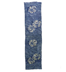 A Length of Indigo Dyed Cotton Shibori: Twin Clusters