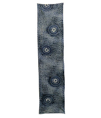 A Length of Indigo Dyed Cotton Shibori: Miura and Roundels