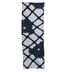 A Length of Boldly Designed Shibori: Chrysanthemums and Lattice